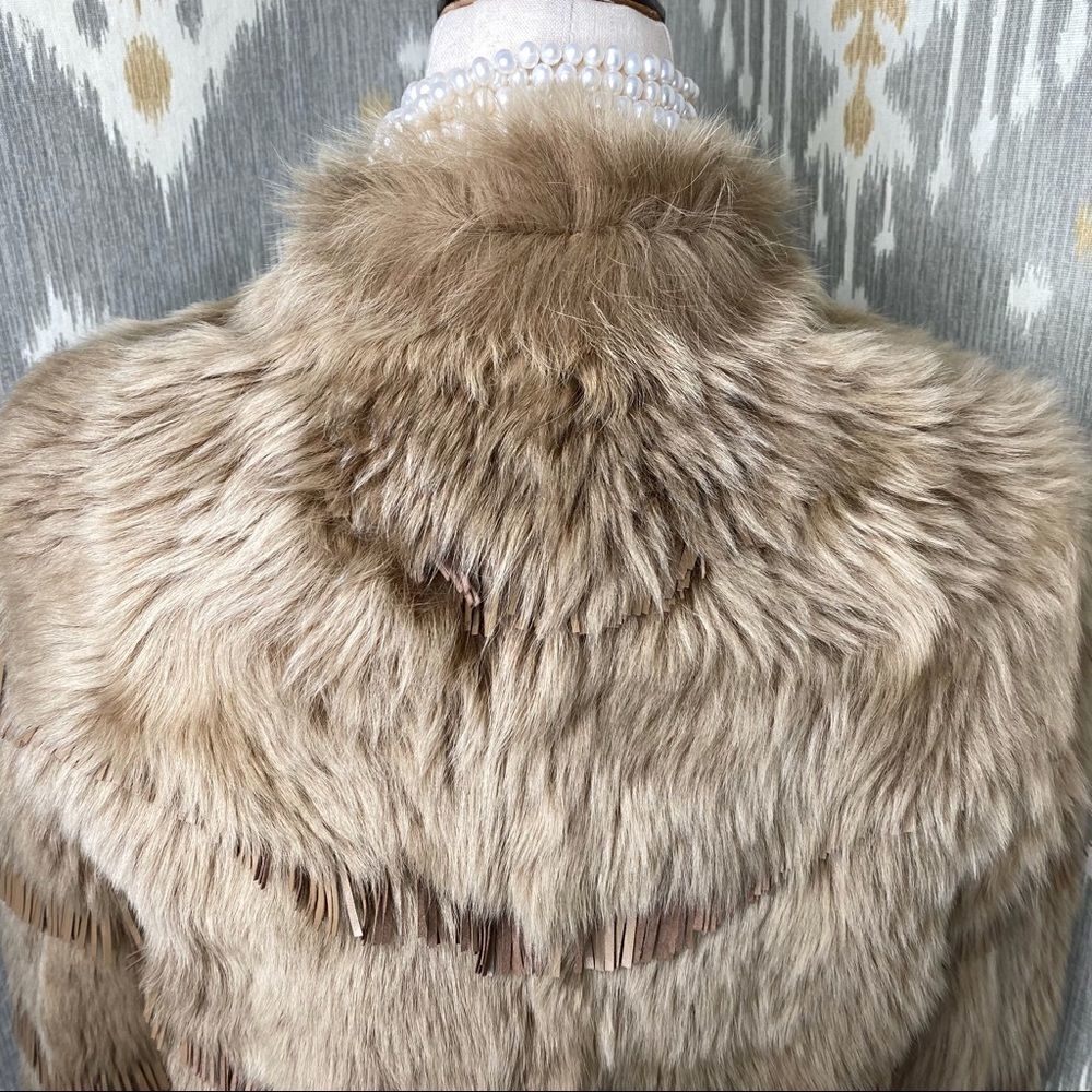 Ralph Lauren ‘15 Collection Tan Italian Lamb Shearling & Suede Fringe Jacket - Picture 10 of 16